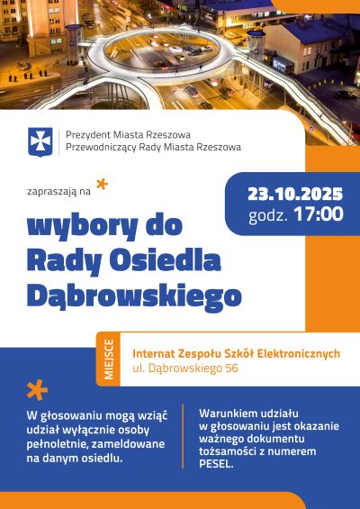 grafika promująca wybory do rady osiedla 2025 - Dabrowskiego